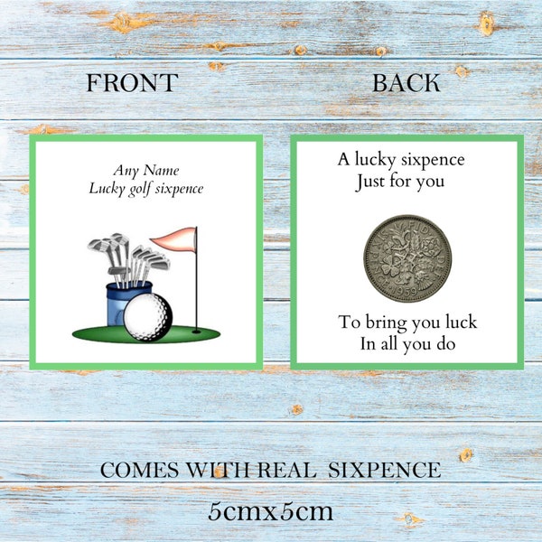 personalised lucky sixpence golf coin  good luck token novelty gift