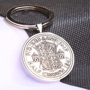 Half Crown Coin  Luxury Keyring 1947-1967