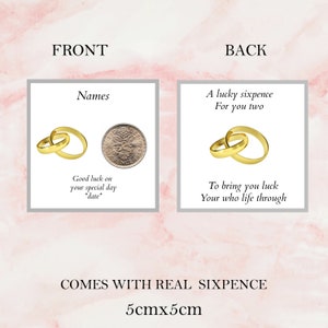 Regalo personalizado de seis peniques para novia y novio - Regalo de boda