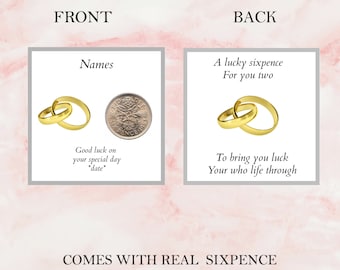 personalised lucky sixpence gift for bride & groom - wedding gift