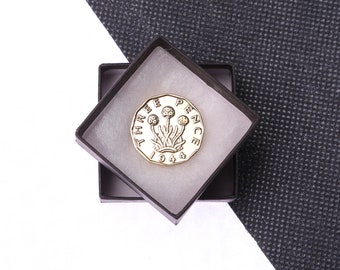 80th birthday gift 1944 Polished Brass Threepence