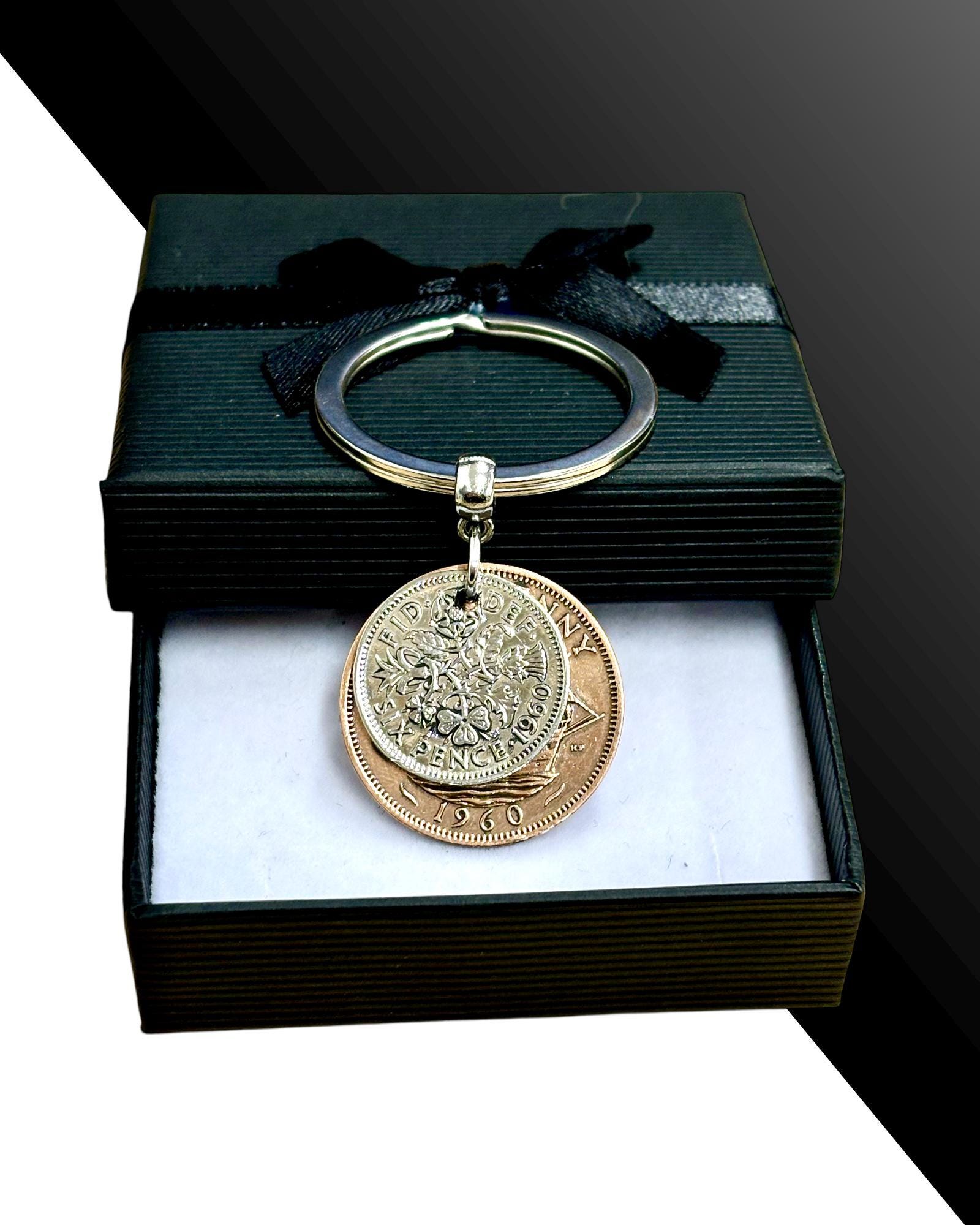 コインアクセサリーネクタイバーネクタイピンイギリスハーフペニー1957