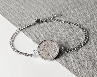 Bransoletka łańcuszkowa Sixpence z 1931 r. – 95. urodziny – prezent dla niej
