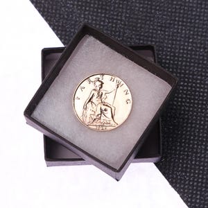 Moneda Farthing pulida de 1925, regalo de cumpleaños número 100, perfecta para cumpleaños o bodas