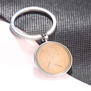 1981 45th birthday One penny Luxury coin keyring -Choose your Metal & Box Colour