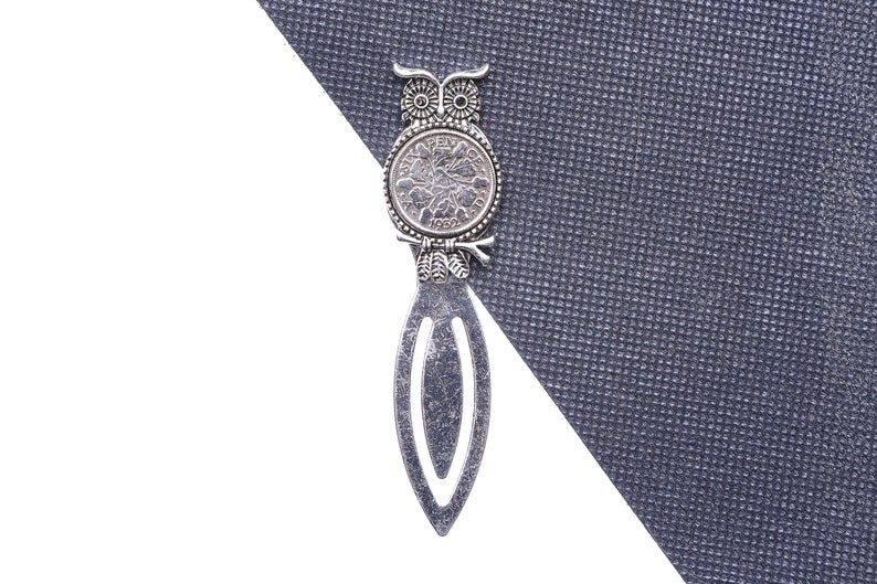 90th Birthday Lucky Sixpence  Coin bookmark   - Owl design 1932 