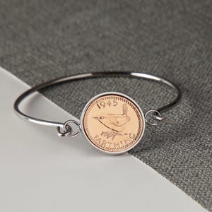 1945 Farthing BRACELET 80th Birthday Gift for her