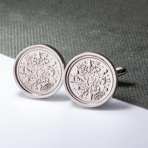 1930 95th Birthday Lucky Sixpence Coin Cufflinks - Gift/Anniversary - Choose your metal colour