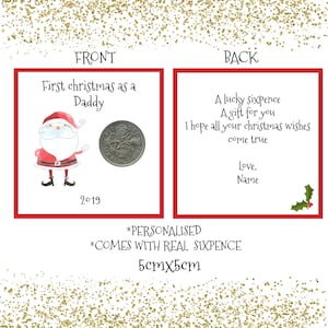 first christmas as Mummy/Daddy gift lucky sixpence - christmas gift keepsake - stocking filler - for him or her - mummy & daddy