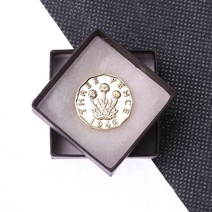 80th birthday gift 1946 Polished Brass Threepence