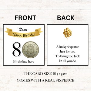 token de aniversário de 80 anos personalizado de seis pence da sorte - presente - design de banner 1944