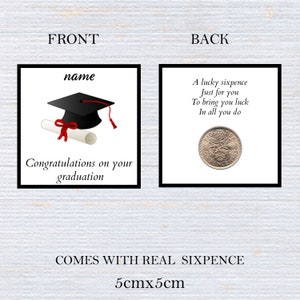 personalised lucky sixpence graduation keepsake - token