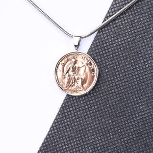 1925 100th birthday farthing coin pendant - silver plated