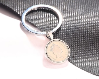 1996 30th birthday five pence  Luxury coin keyring -Choose your Metal & Box Colour