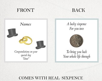 personalised lucky sixpence wedding gift - same sex couple - Mr and Mr