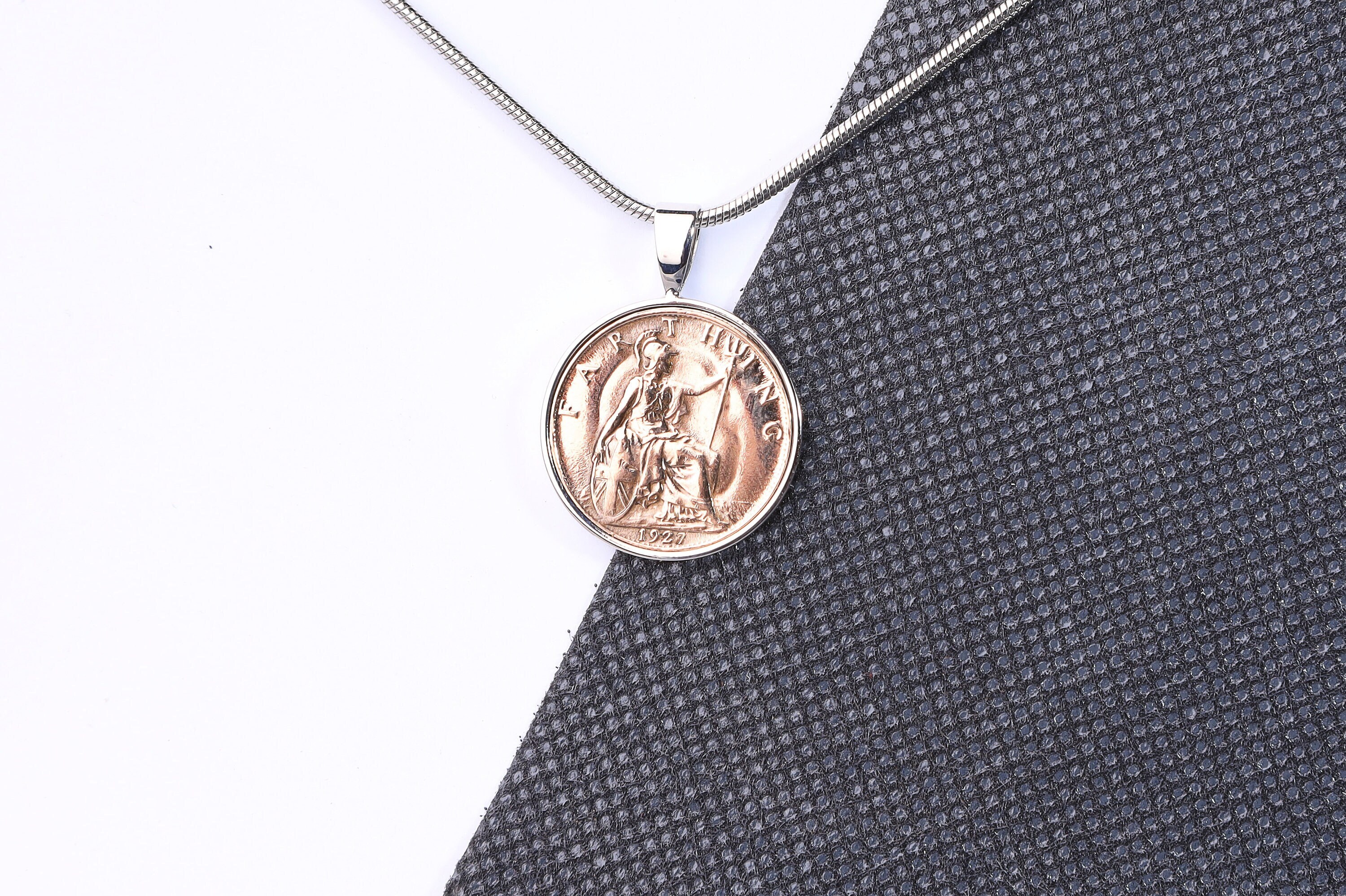1927 91st Birthday Anniversary Farthing Gold Plated Pendant ready to hang 