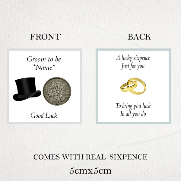 personalised groom to be lucky sixpence good luck token novelty gift