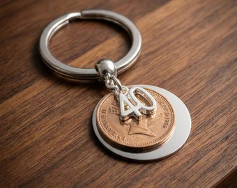 Brelok z grawerunkiem One Penny na 40. urodziny 1986
