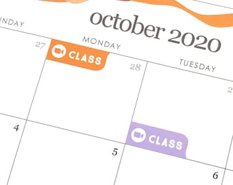 Zoom Class Corner Planner stickers (36) - video online school tracker, ECLP colors, any corner