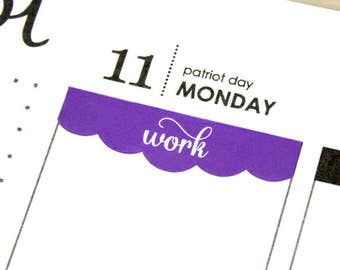 24 Work Planner stickers, 2025-2026 ECLP colors (Hexagon, Bouquet, Bold Blooms), scalloped work headers, schedule, functional stickers