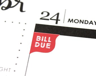 36 Bill Due Corner Planner stickers - bill reminder tracking stickers, 2025-2026 EC Hexagon colors, custom colors, Happy Planner, any corner