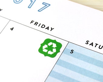 48 Recycling Icon Planner Stickers, recycling day reminder stickers, chore tracker, 2022-2023 Erin Condren colors, custom, recycle icon