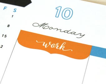 Work Planner Stickers, 2026-28 Erin Condren 7x9 Coiled, Legacy, Toile, Hexagon, 24 headers