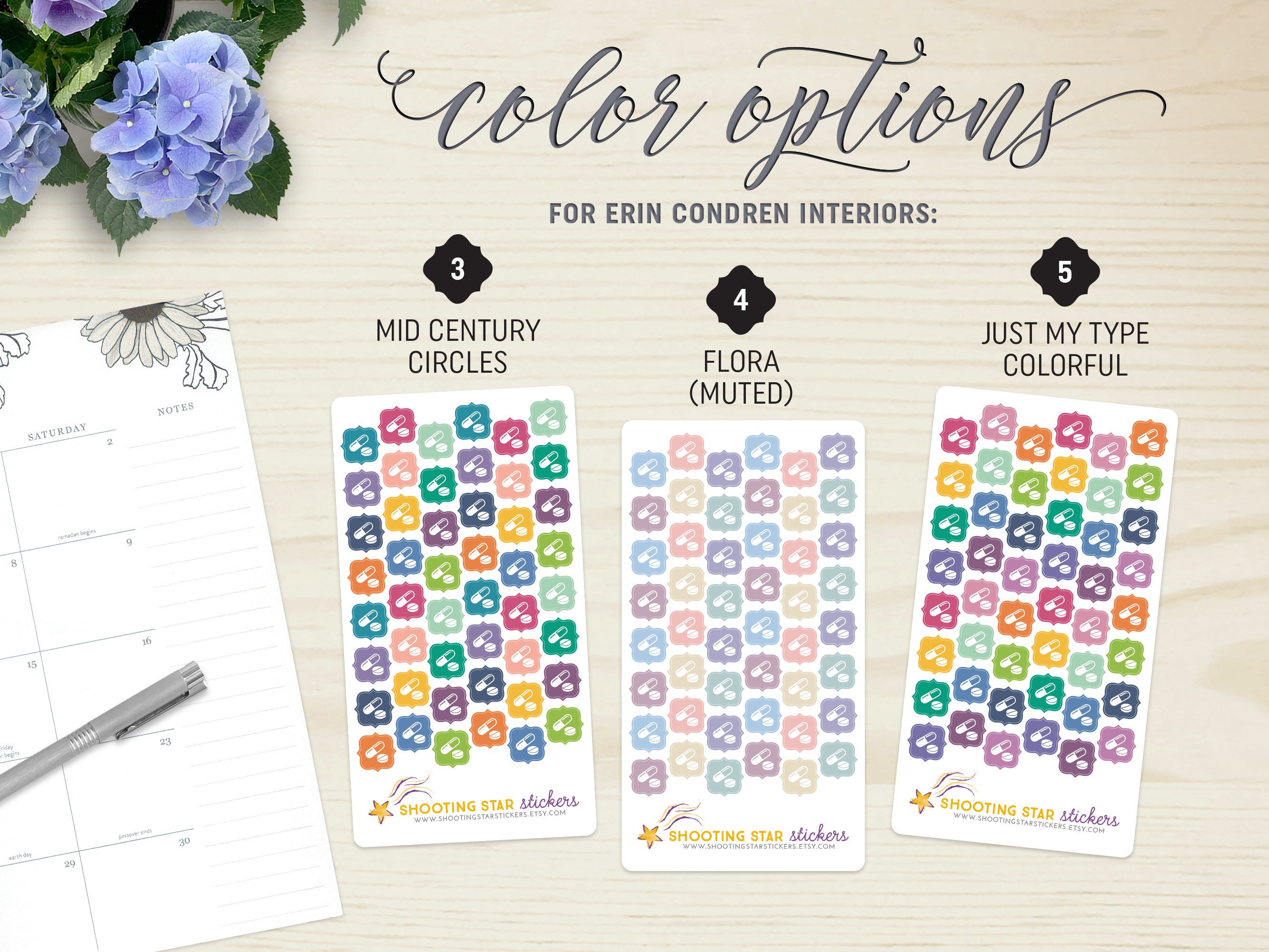 48 Pill Medication Planner Stickers prescription refill Etsy