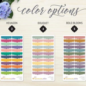 Customizable Planner Header Stickers, Scalloped, Colorful, 24-Piece image 3