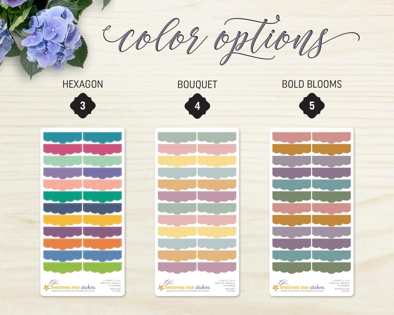 Customizable Planner Header Stickers, Scalloped, Colorful, 24-Piece image 3
