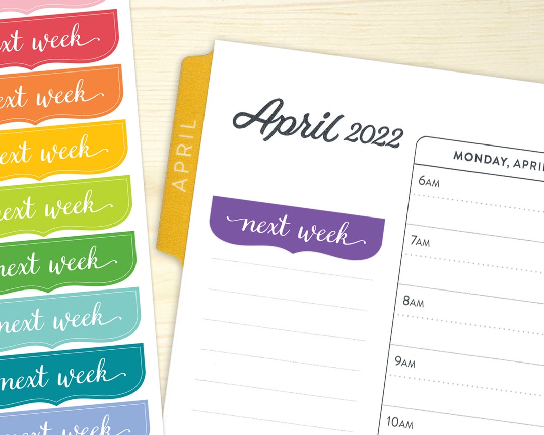 24 Next Week Header Planner Stickers, Fits ECLP 7x9, Weekly to Do ...