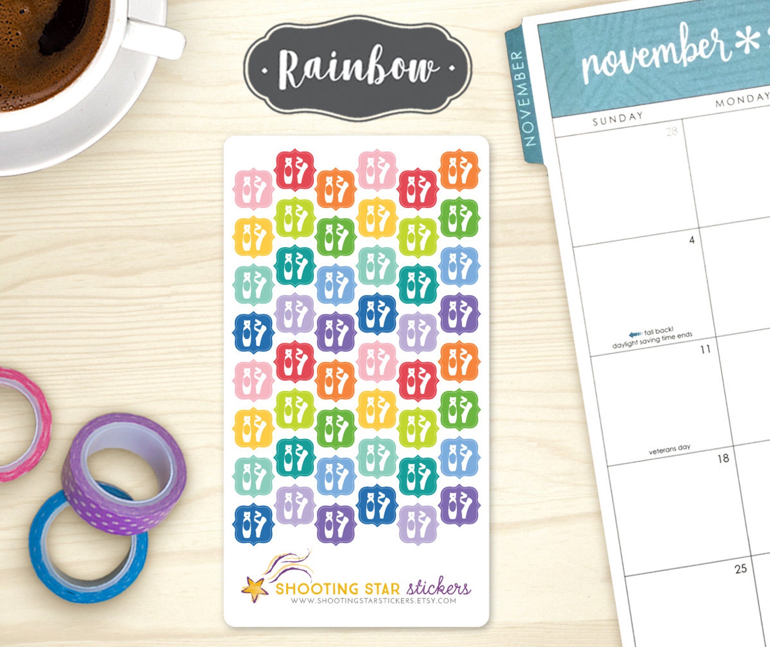dance planner stickers - ballet shoes icons, 48 dance class reminder stickers, ballerina, lessons, rehearsal, show tracking, ecl