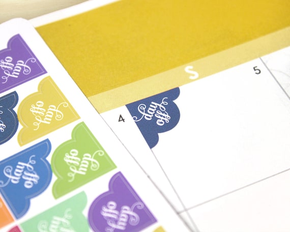 48 Day Off Corner Planner Stickers, scalloped reminder stickers, vacation tracker, personal day, work scheduling, 2025-2026 ECLP colors