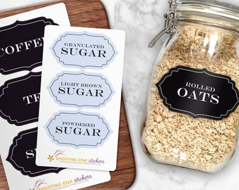 Etiquetas personalizadas para despensa: pegatinas de vinilo impermeables, organización, personalización, variedad de colores.