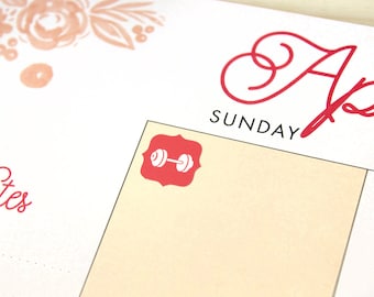 48 pegatinas para planificador de barra, rastreador de ejercicios de levantamiento de pesas, recordatorio de gimnasio, ícono de entrenamiento de fuerza, ícono de fitness 2026 colores ECLP - Hexágono