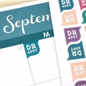 36 Doctors Appointment Corner Planner stickers - Dr Reminder, medical scheduling, 2025-2026 Erin Condren colors, any top or bottom corner