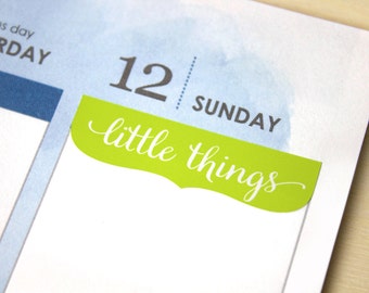 Little Things Planner Stickers, ECLP Headers, Colorful Organization, sheet of 24