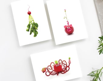 Radish - Jellyfish, Piggy, Octopus - Greeting Card Set of 6
