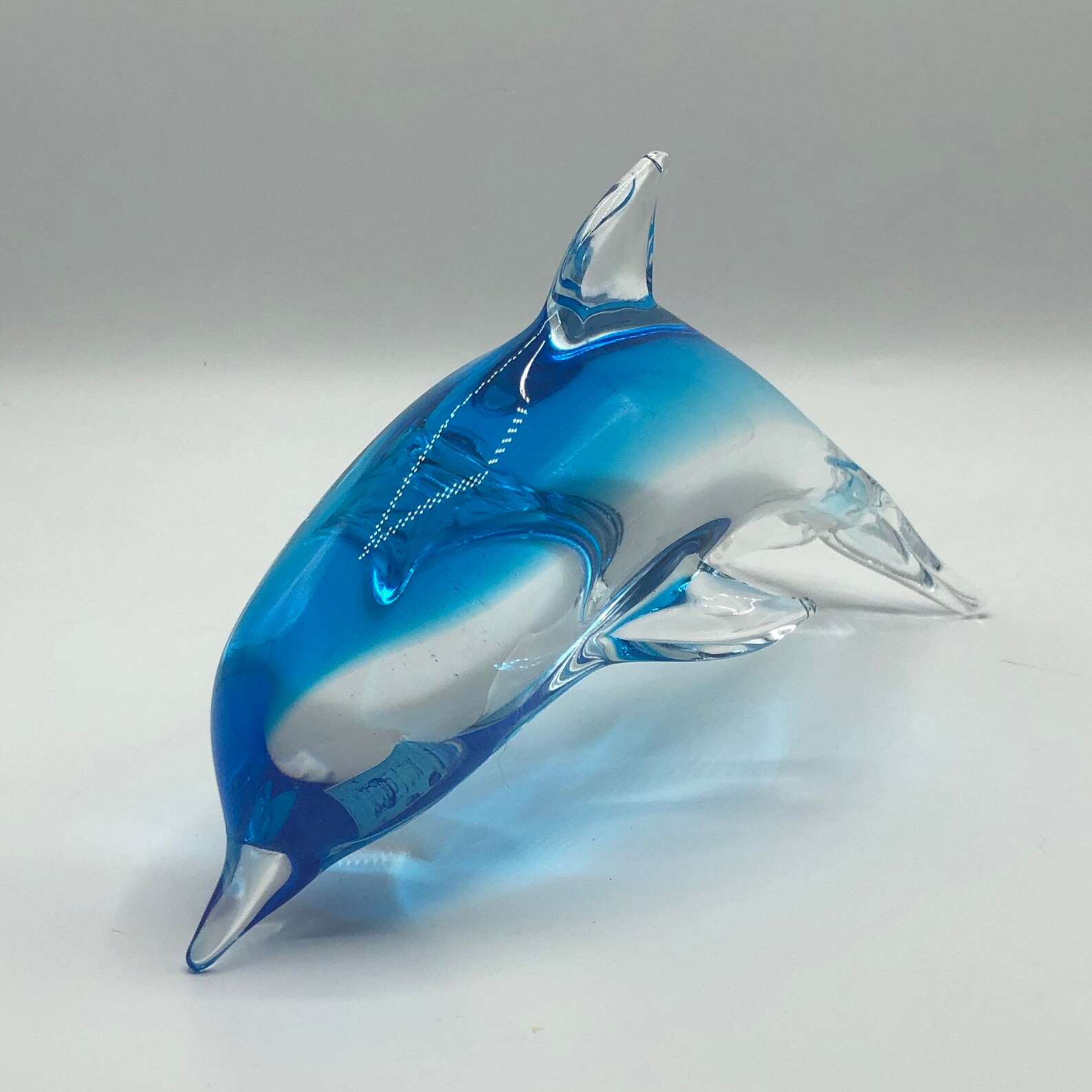 Fifth Avenue Crystal Dolphin Glass Art Sculpture figurine Etsy