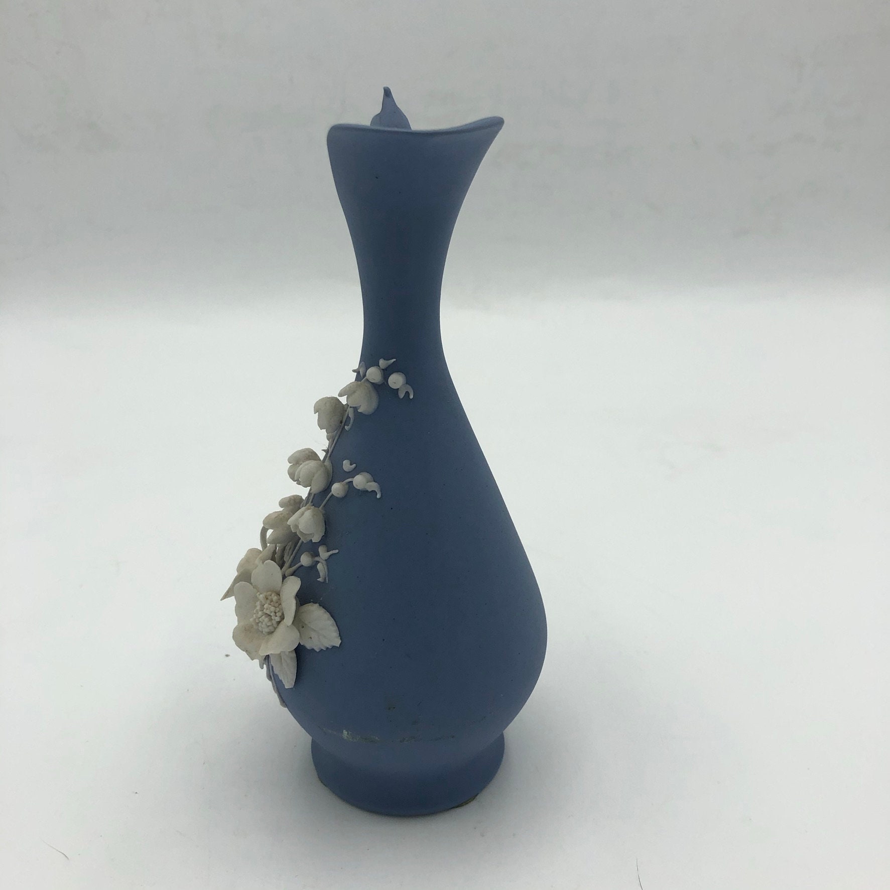 Lefton Wedgewood Blue White Bud Vase Pitcher vintage Etsy