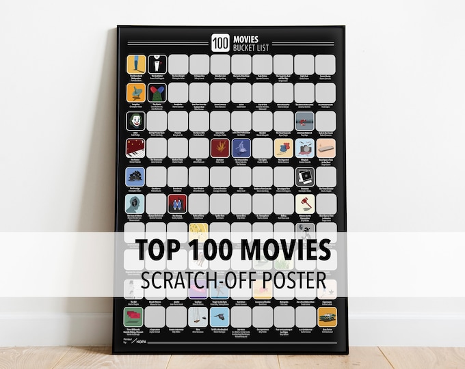 100 Movies Scratch off Poster Must Watch Films Poster Premium Top ...