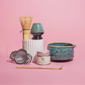 Japanese Matcha Tea Set: Organic Ceremonial Matcha, Bowl & Whisk