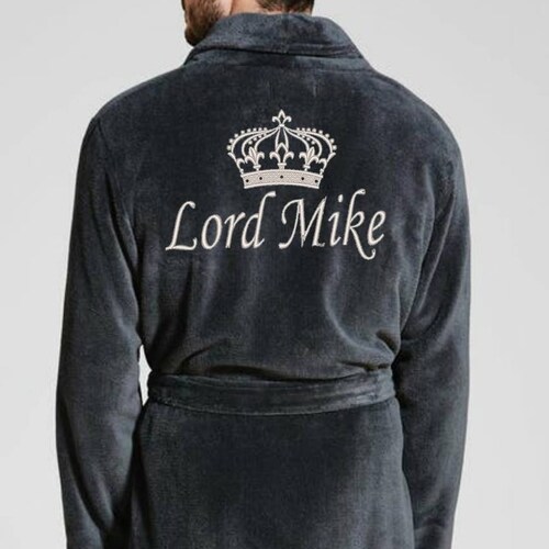 Personalised Dressing Gown Bath Robe Customised Robe His Etsy Canada