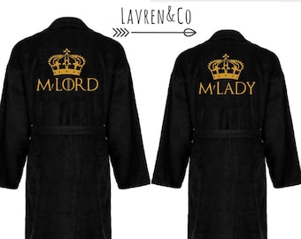 Vestido personalizado, bata de baño de Juego de Tronos, túnicas para él y para ella, nombre bordado, túnicas para parejas, GOT, túnica personalizada, Regalo