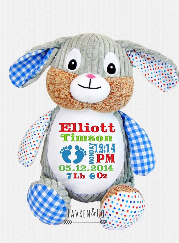 Personalised Plush Toy Bunny Rabbit Birthday Gift Newborn Etsy UK