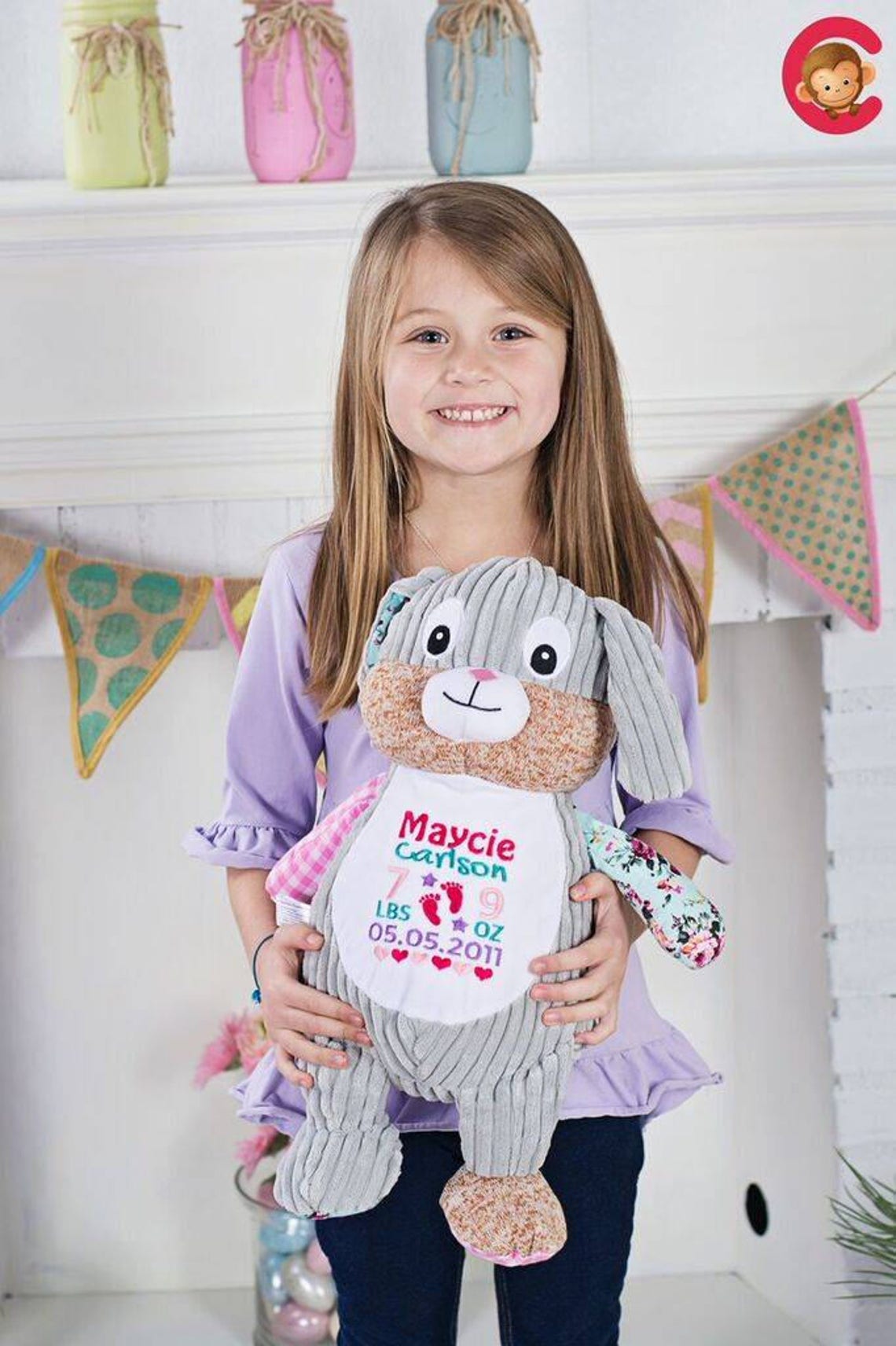 Personalised Plush Toy Bunny Rabbit Birthday Gift Newborn Etsy UK