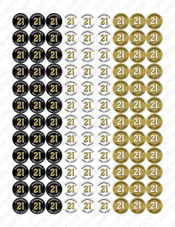 Printed and Ready to Use! Set of 108 Stickers per Page PRINTED Rose Gold 0.75 Circle Stickers PERSONALIZED with Name and any Age