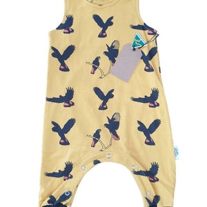 Gang gang Black cockatoo Romper Organic Cotton image 9