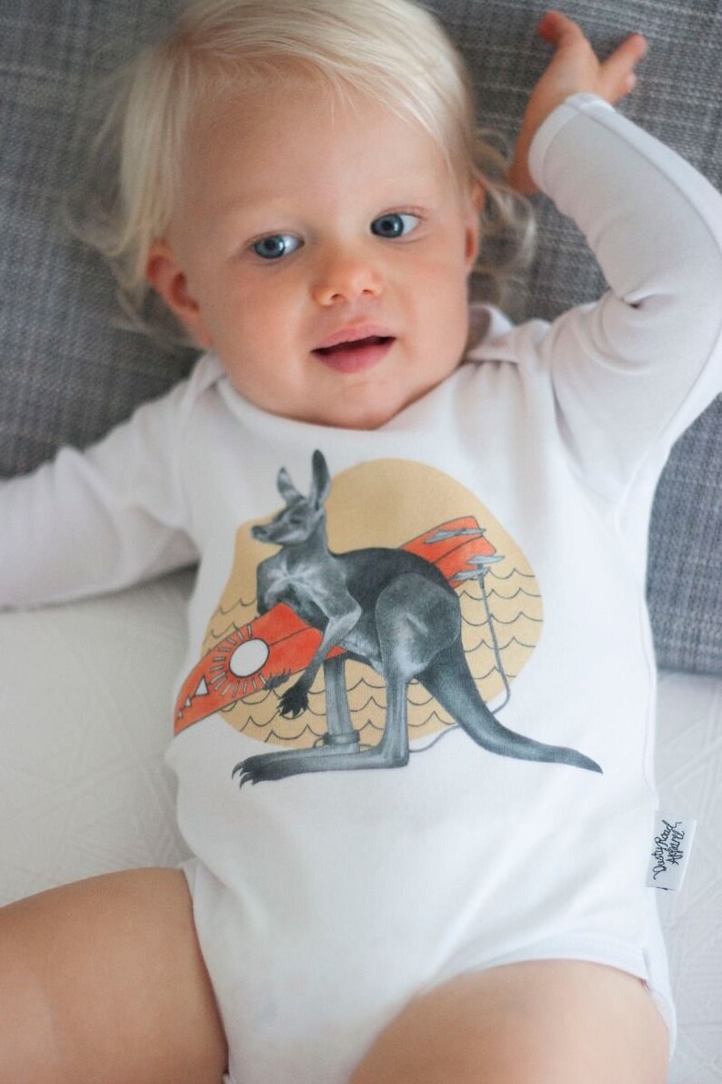 Organic Baby Onesies RED Long Sleeve Onesie Australian Etsy