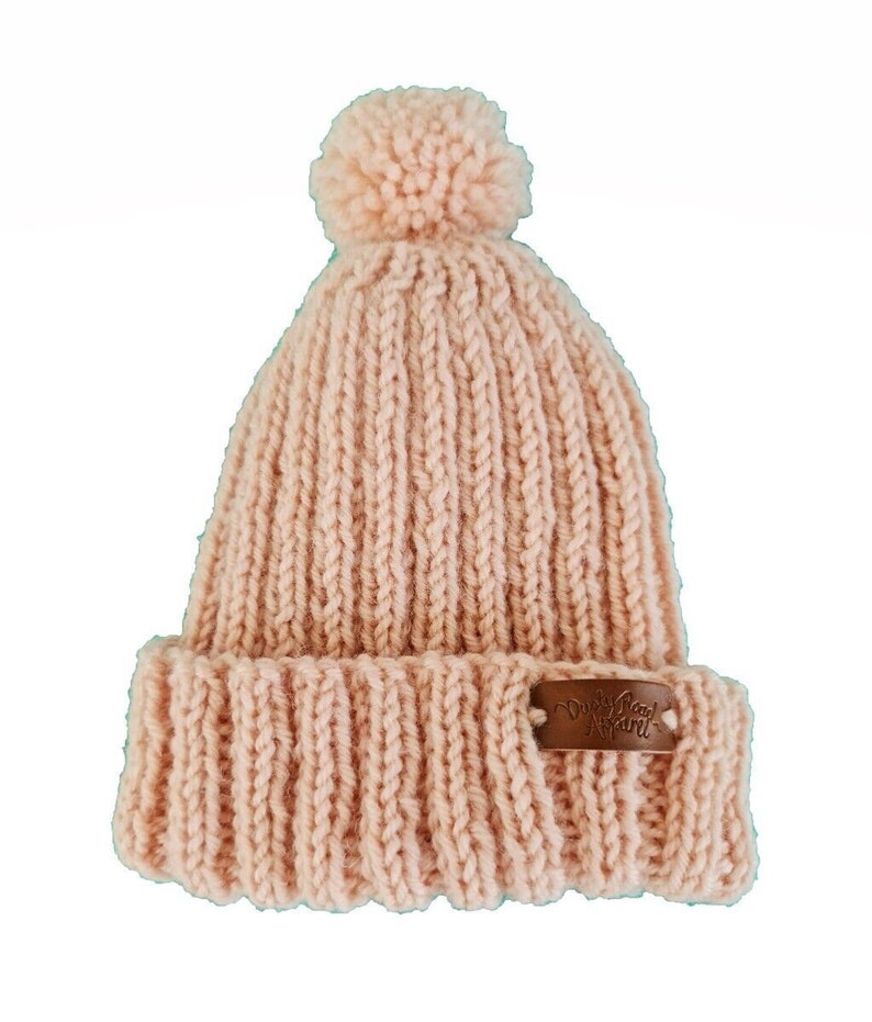 Pink Australian Merino Wool Beanie Hand Made image 6
